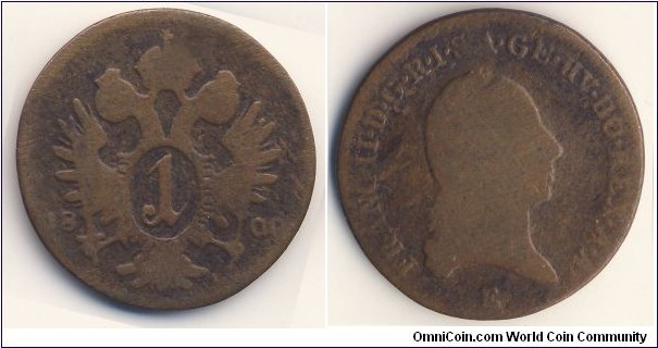 1 Kreuzer (Emperor of Holy Roman Empire & Archduchy of Austria Francis II - 1800 // Copper 3.4g)