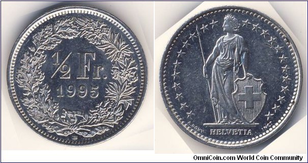 1/2 Franken (Swiss Confederation // Copper-Nickel 75/25)
