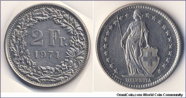2 Franken (Swiss Confederation // Copper-Nickel 75/25)