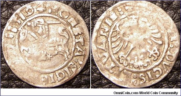 1519 Poland Lithuania half grosz Sisimund I