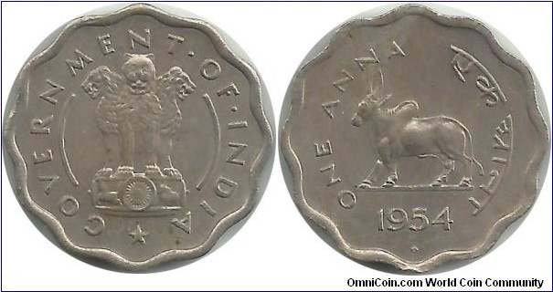 IndiaRepublic 1 Anna 1954(B)