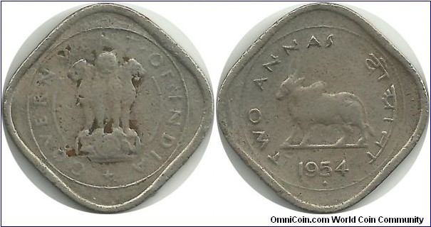 IndiaRepublic 2 Annas 1954(B)