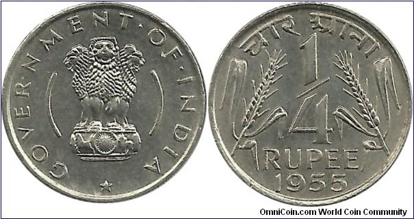IndiaRepublic ¼ Rupee 1955(C)