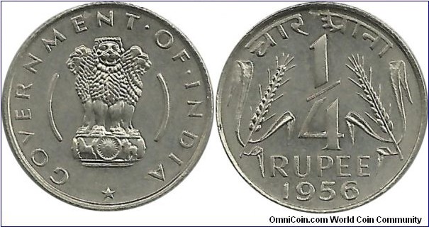 IndiaRepublic ¼ Rupee 1956(C)