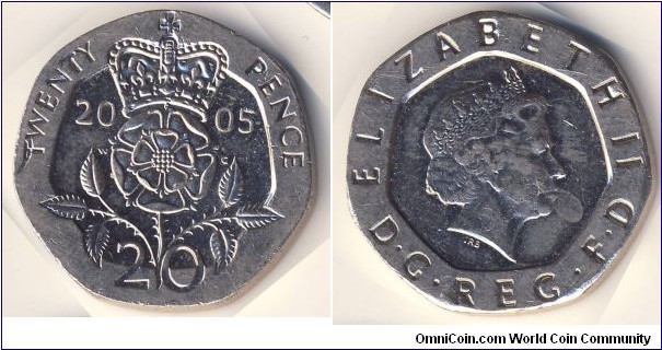 20 Pence (United Kingdom / Queen Elizabeth II // Copper-Nickel)