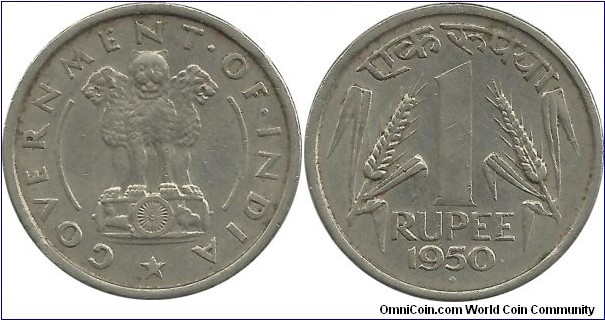 IndiaRepublic 1 Rupee 1950(B)