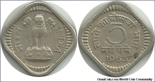 IndiaRepublic 5 NayePaise 1963(C)