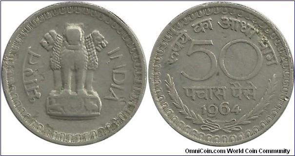 IndiaRepublic 50 Paise 1964(C)