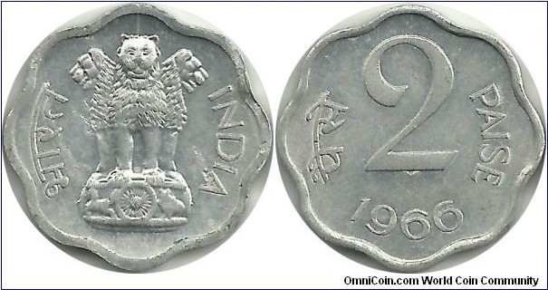 IndiaRepublic 2 Paise 1966(C)