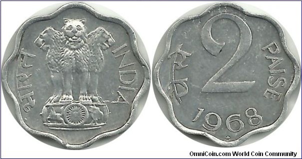 IndiaRepublic 2 Paise 1968(B)