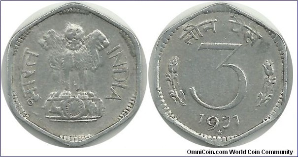 IndiaRepublic 3 Paise 1971(H)