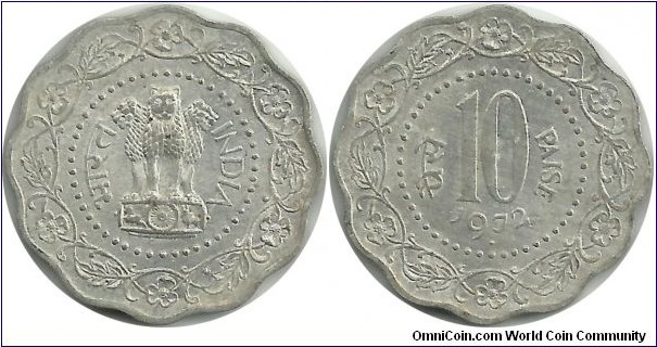 IndiaRepublic 10 Paise 1972(B)