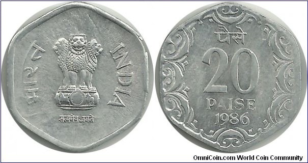 IndiaRepublic 20 Paise 1986(C)