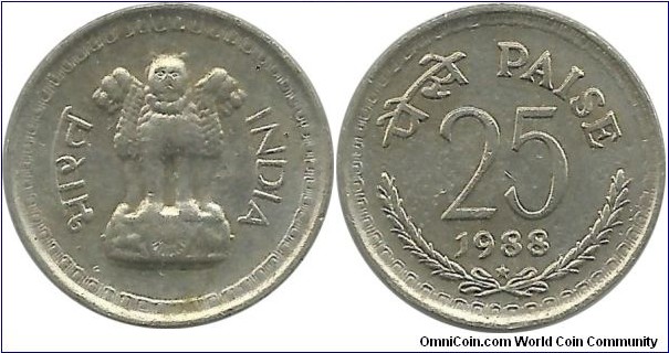 IndiaRepublic 25 Paise 1988(H)