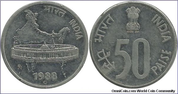 IndiaRepublic 50 Paise 1988C