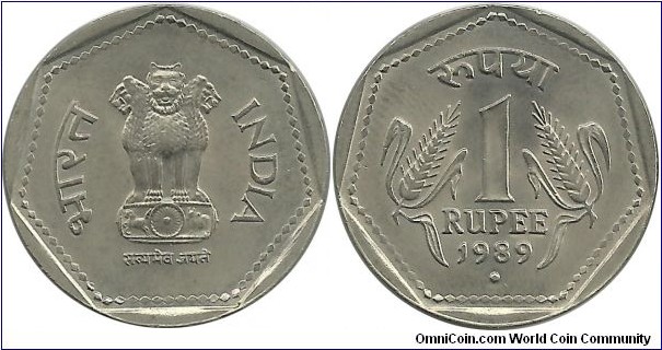 IndiaRepublic 1 Rupee 1989(N)