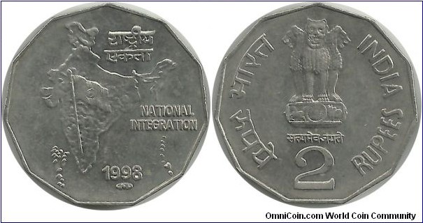 IndiaRepublic 2 Rupees 1998(P)