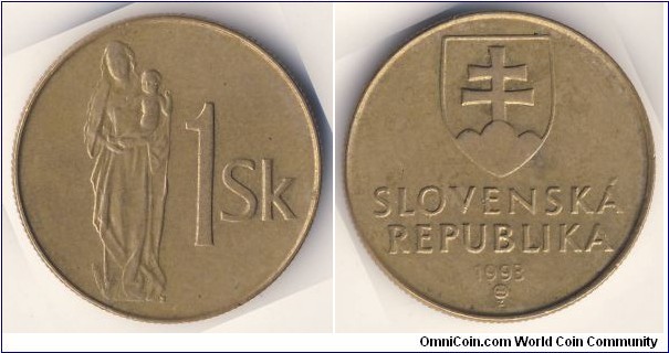 1 Koruna (Slovak Republic // Bronze plated steel)