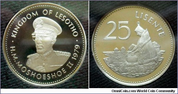 Lesotho 25 sente.
1979, Proof.