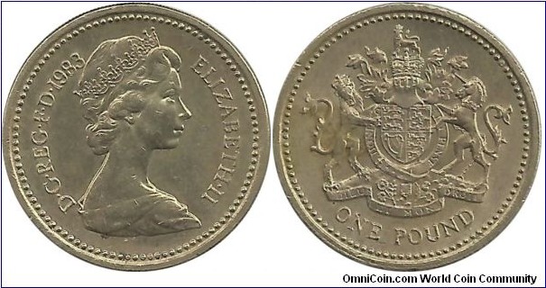 UKingdom 1 Pound 1983-Standard UK reverse