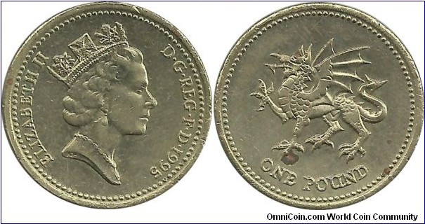 UKingdom 1 Pound 1995-Welsh reverse