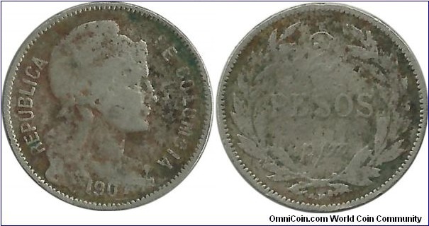 Colombia 2 Pesos p/m 1907 (Papel Moneda)