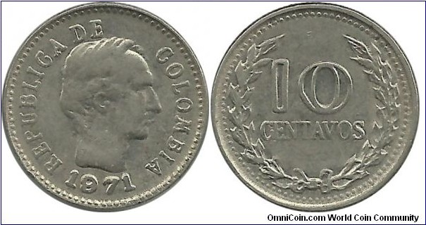 Colombia 10 Centavos 1971