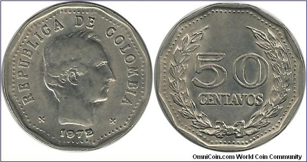 Colombia 50 Centavos 1972