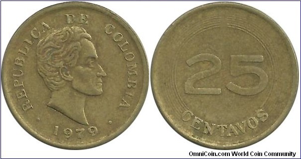 Colombia 25 Centavos 1979