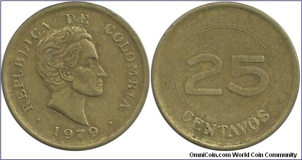 Colombia 25 Centavos 1979