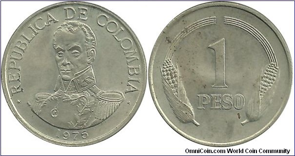 Colombia 1 Peso 1975 - Simon Bolivar