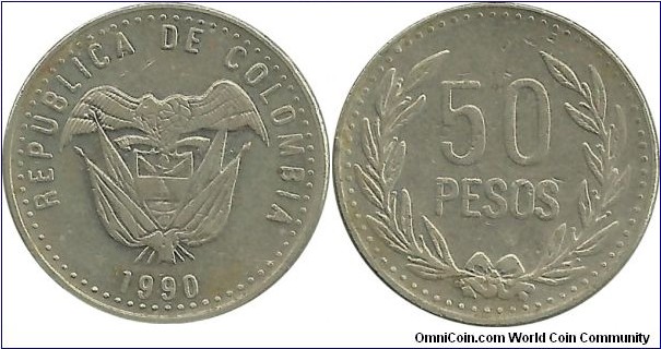 Colombia 50 Pesos 1990