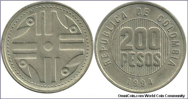 Colombia 200 Pesos 1994