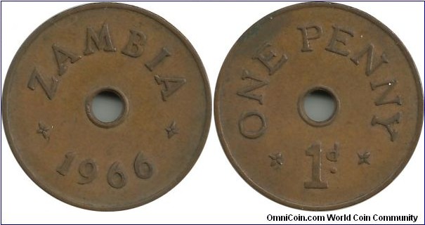 Zambia 1 Penny 1966