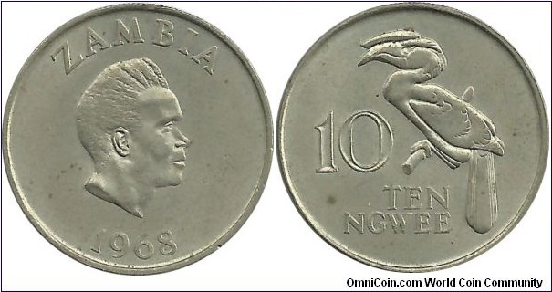 Zambia 10 Ngwee 1968