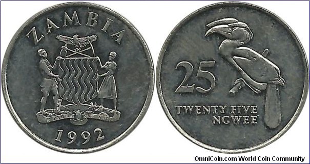 Zambia 25 Ngwee 1992