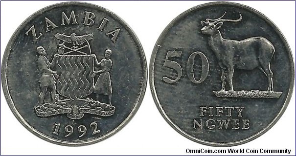 Zambia 50 Ngwee 1992
