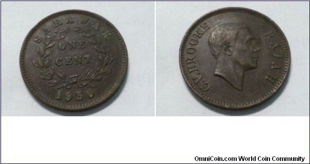 Rajah Charles Vyner Brooke 1 cent bronze