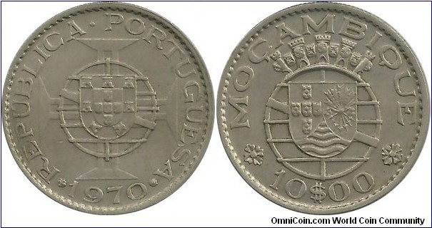 Mocambique-Port 10 Escudos 1970