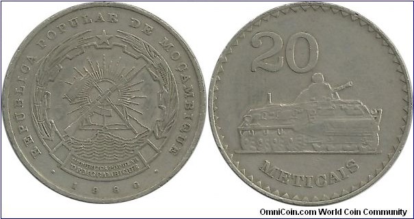 Mocambique 20 Meticais 1980