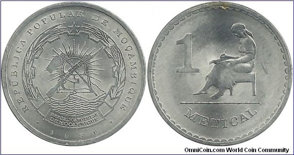 Mocambique 1 Metical 1986