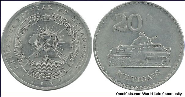 Mocambique 20 Meticais 1986