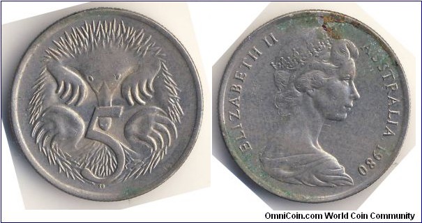 5 Cents (Commonwealth of Australia / Queen Elizabeth II // Copper-Nickel 75/25)