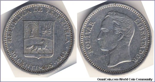 50 Centimos (4th Republic of Venezuela // Nickel 3.5g)