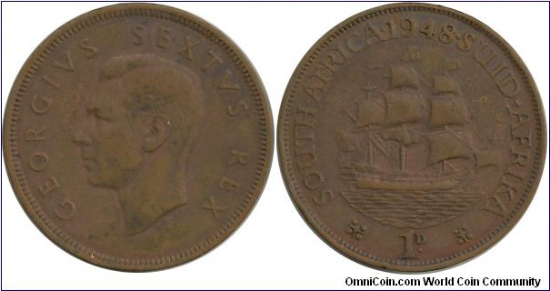 SouthAfrica-British 1 Penny 1948
