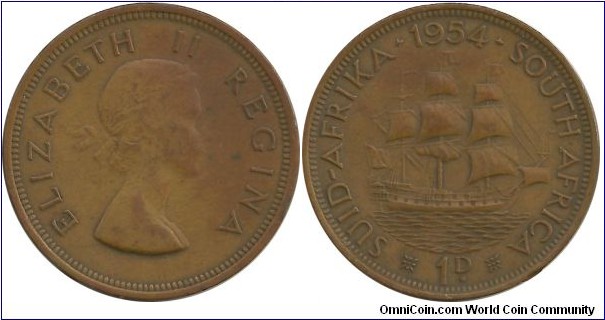 SouthAfrica-British 1 Penny 1954