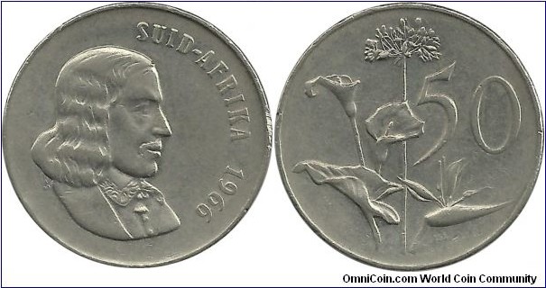 SouthAfrica 50 Cents 1966-Afrikaan