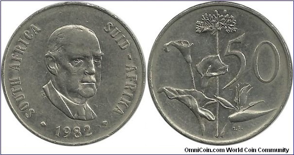 SouthAfrica 50 Cents 1982