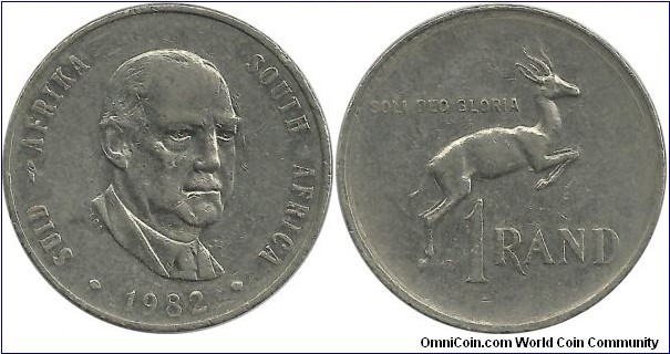 SouthAfrica 1 Rand 1982 - President Balthazar Johannes Vorster