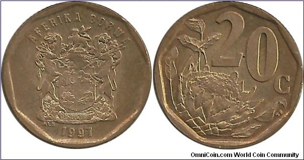 SouthAfrica 20 Cents 1997 Tswana